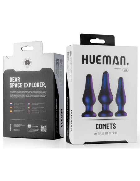 Pack de 3 plugs silicone Comets Hueman Pack de 3 plugs silicone Comets Hueman
