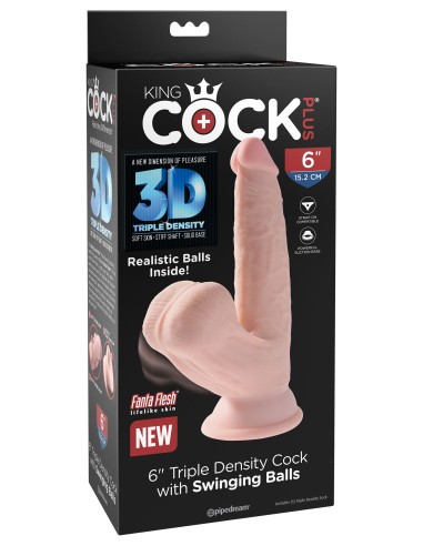 Gode réaliste 3D Cock Swinging Balls 13 x 4.2 cm