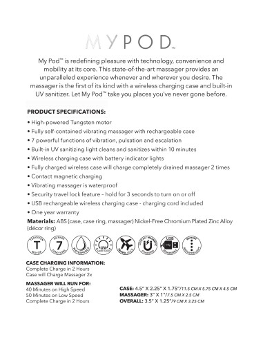 Stimulateur de clitoris My Pod 7.5 x 2.5 cm Blanc