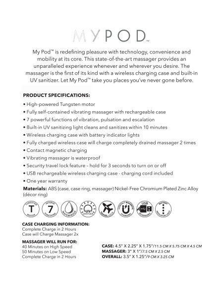 Stimulateur de clitoris My Pod 7.5 x 2.5 cm Blanc