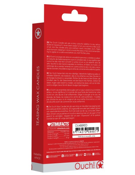 Lot de 4 Mini bougies SM Wax Rouge