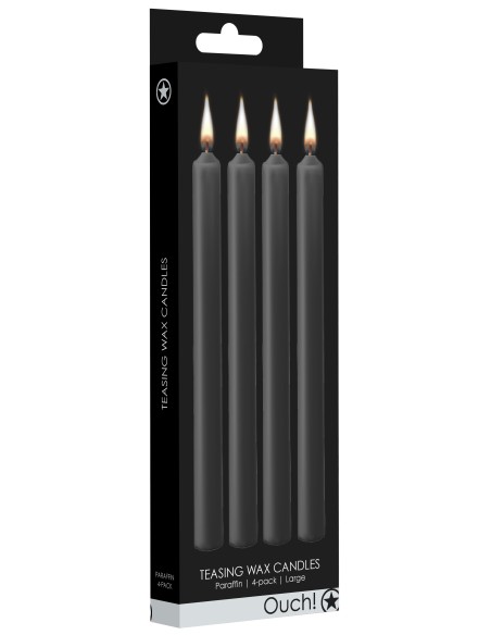 Lot de 4 bougies SM Teasing Wax Noire