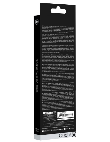 Lot de 4 bougies SM Teasing Wax Noire