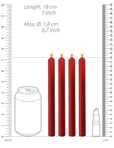 Lot de 4 Bougies Teasing Wax Rouge