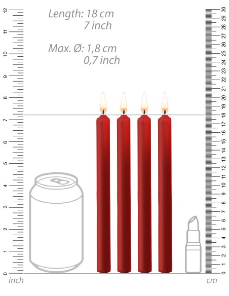Lot de 4 Bougies Teasing Wax Rouge Lot de 4 Bougies Teasing Wax Rouge