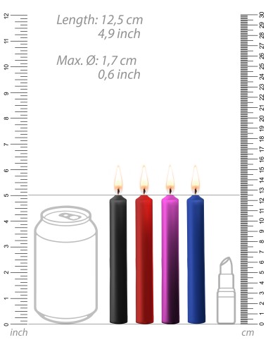 Lot de 4 mini bougies SM Wax Multicolore