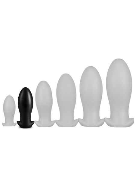 Plug Silicone Saurus Egg M 12 x 5.3cm Noir