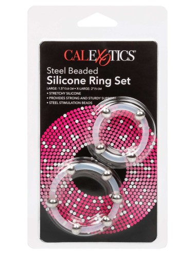 Lot de 2 Cockrings Transparents avec Billes