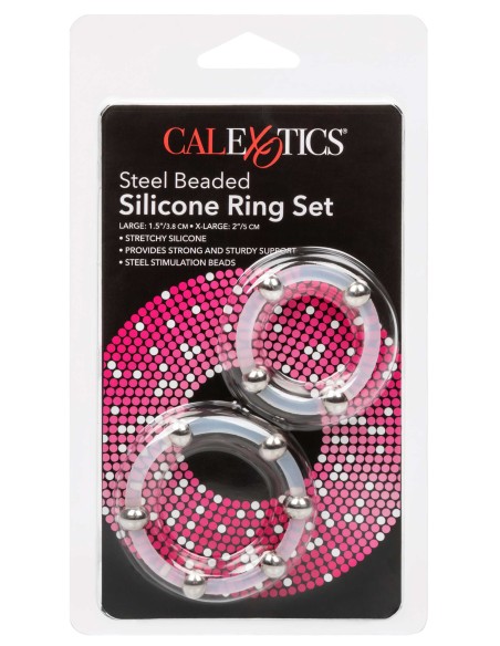 Lot de 2 Cockrings Transparents avec Billes