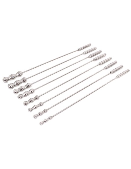 Lot de 8 tiges d'urètre Dilator Beads 28cm - Diamètre de 7 à 14mm Lot de 8 tiges d'urètre Dilator Beads 28cm - Diamètre de 7 à 14mm