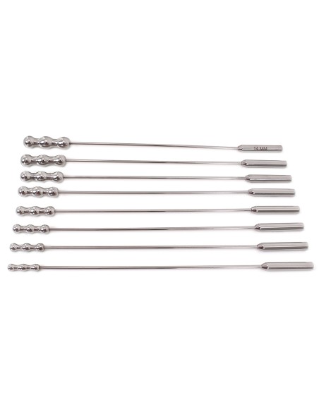 Lot de 8 tiges d'urètre Dilator Beads 28cm - Diamètre de 7 à 14mm Lot de 8 tiges d'urètre Dilator Beads 28cm - Diamètre de 7 à 14mm