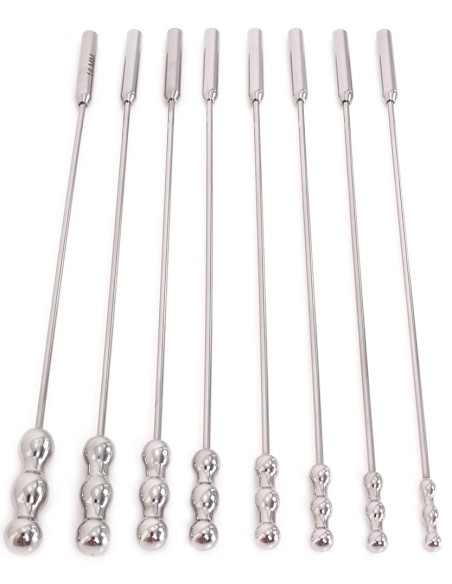 Lot de 8 tiges d'urètre Dilator Beads 28cm - Diamètre de 7 à 14mm Lot de 8 tiges d'urètre Dilator Beads 28cm - Diamètre de 7 à 14mm