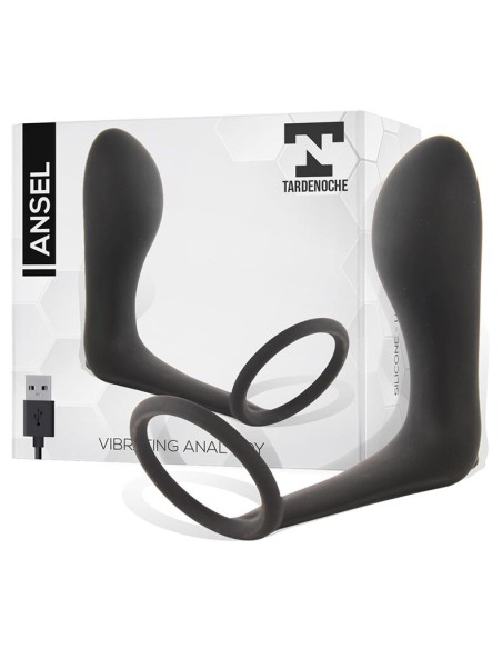 Cockring + Plug Vibrant Ansel 9 x 3 cm - Anneau 36mm