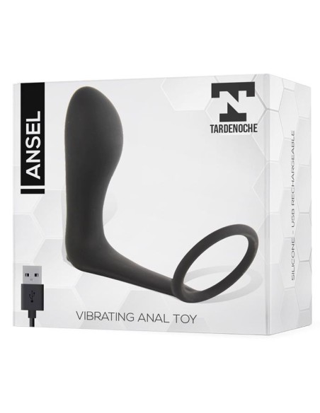 Cockring + Plug Vibrant Ansel 9 x 3 cm - Anneau 36mm