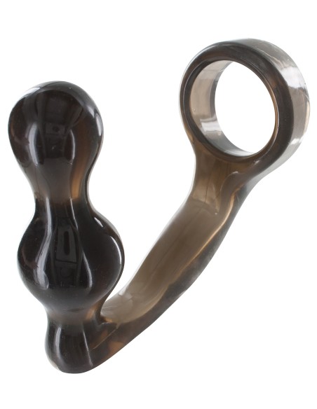 Plug + Cockring Power Duo 9 x 4 cm - Anneau 40mm Gris