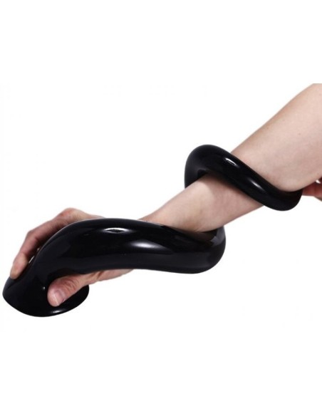 Gode long TAIL FLEX M 40 x 4.5 cm Noir