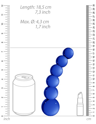 Gode en verre Planets Bleu 18 x 4.3 cm