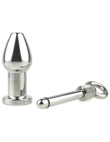 Plug en métal Arsenal 8 x 3.7cm Gris + Laisse poigné en cuir 1m