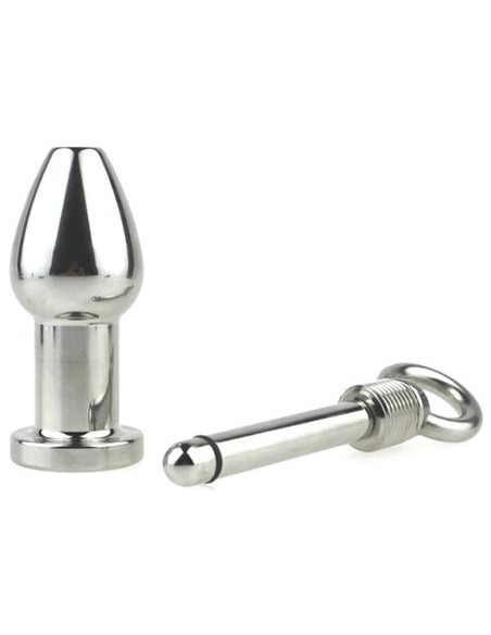 Plug en métal Arsenal 8 x 3.7cm Gris + Laisse poigné en cuir 1m