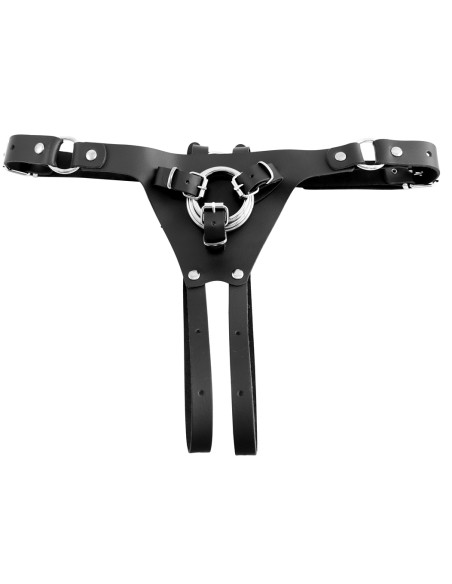 Harnais en cuir Strap On Cox pour gode ceinture