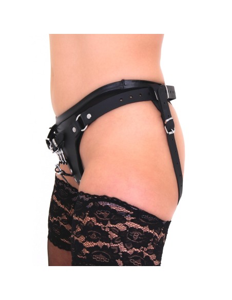 Harnais en cuir Strap On Cox pour gode ceinture