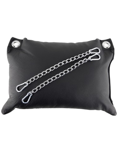 Coussin en cuir 23 x 32cm + Chaînes Noir