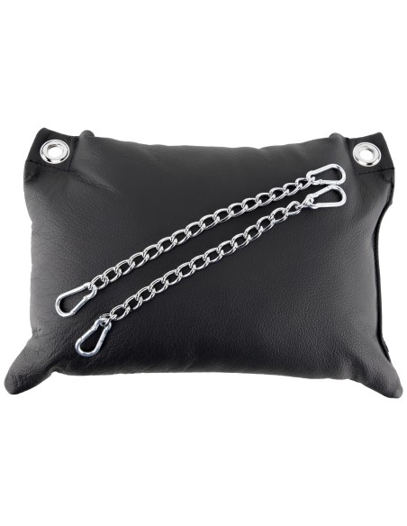 Coussin en cuir 23 x 32cm + Chaînes Noir