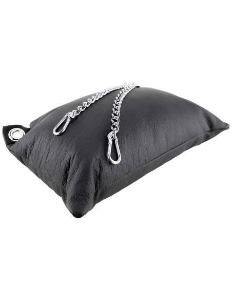 Coussin en cuir 23 x 32cm + Chaînes Noir