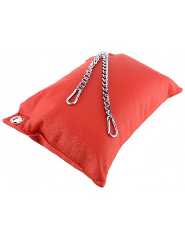 Coussin en cuir 23 x 32cm + Chaînes Rouge