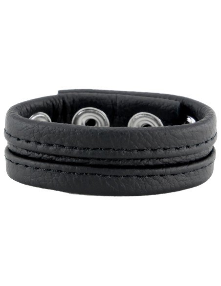 Cockring en cuir 3 Pressions Noir - Cockrings Cuirs - 3