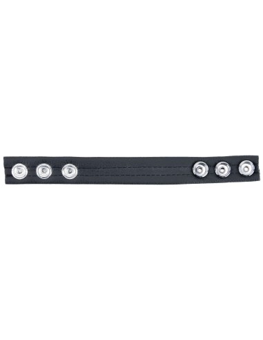 Cockring en cuir 3 Pressions Noir-Blanc