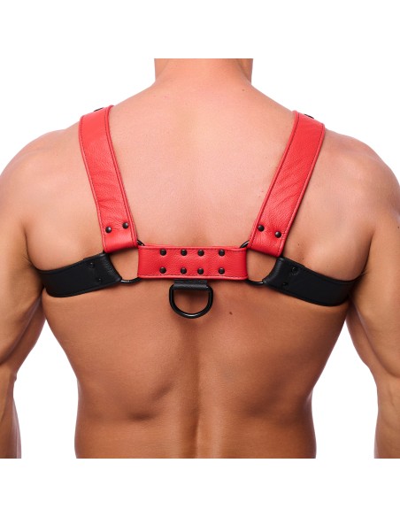 Harnais en cuir Snap Noir-Rouge Harnais en cuir Snap Noir-Rouge