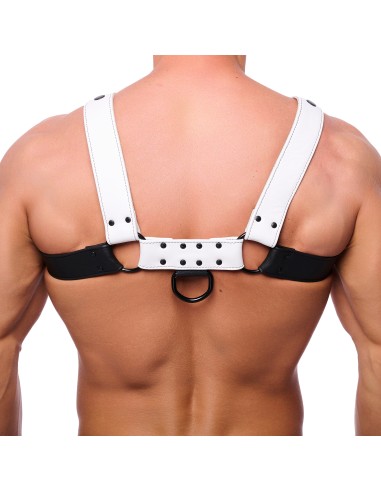 Harnais en cuir Snap Noir-Blanc