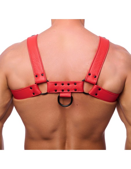 Harnais en cuir Snap Rouge