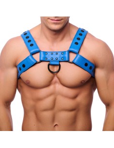 Harnais en cuir Snap Bleu