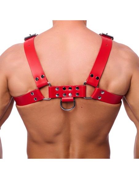 Harnais en cuir Buckle Rouge