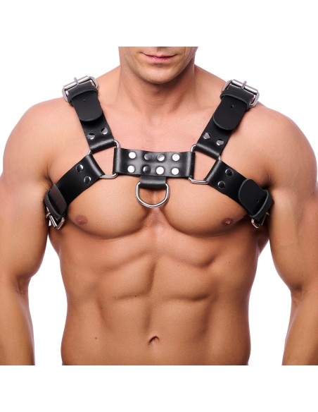 Harnais en cuir Buckle Noir Harnais en cuir Buckle Noir