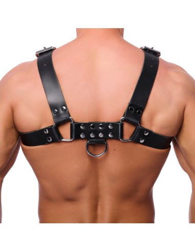 Harnais en cuir Buckle Noir