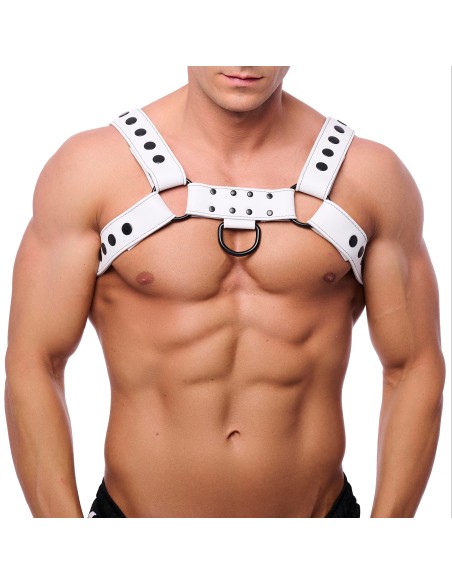 Harnais en cuir Snap Blanc