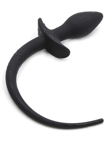 Plug Queue de chien silicone 7.5 x 3.1cm Noir