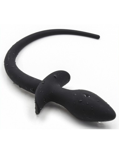 Plug Queue de chien silicone 7.5 x 3.1cm Noir
