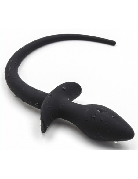 Plug Queue de chien silicone 7.5 x 3.1cm Noir
