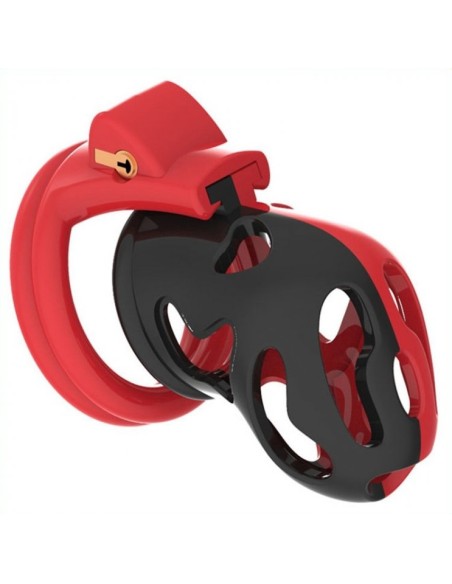 Cage de chasteté Dinoz 6.5 x 3cm Noir-Rouge