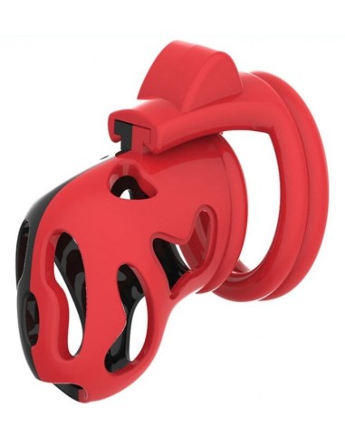 Cage de chasteté Dinoz 6.5 x 3cm Noir-Rouge