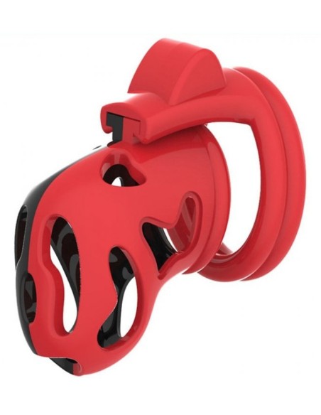 Cage de chasteté Dinoz 6.5 x 3cm Noir-Rouge