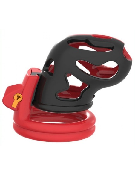 Cage de chasteté Dinoz 6.5 x 3cm Noir-Rouge