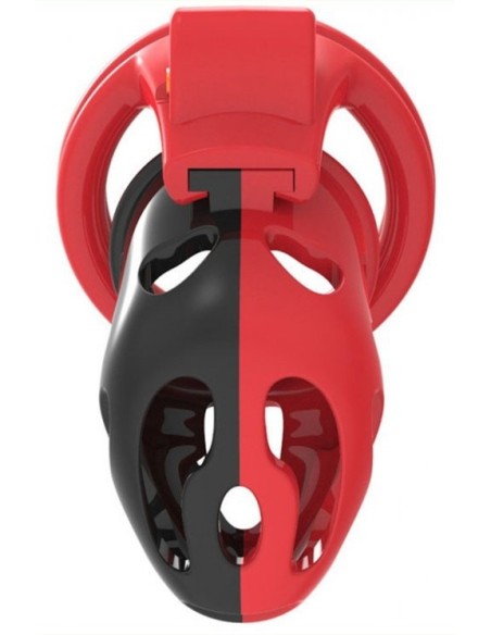 Cage de chasteté Dinoz 6.5 x 3cm Noir-Rouge