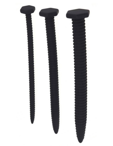 Lot de 3 tiges à urètre silicone 14.5cm - Diamètres 6 à 13mm Lot de 3 tiges à urètre silicone 14.5cm - Diamètres 6 à 13mm