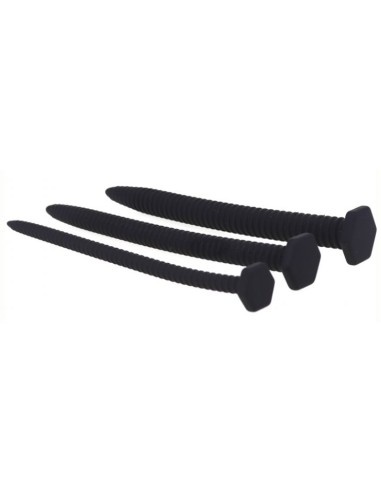 Lot de 3 tiges à urètre silicone 14.5cm - Diamètres 6 à 13mm