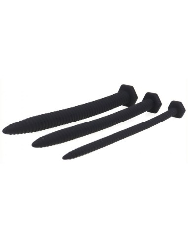 Lot de 3 tiges à urètre silicone 14.5cm - Diamètres 6 à 13mm
